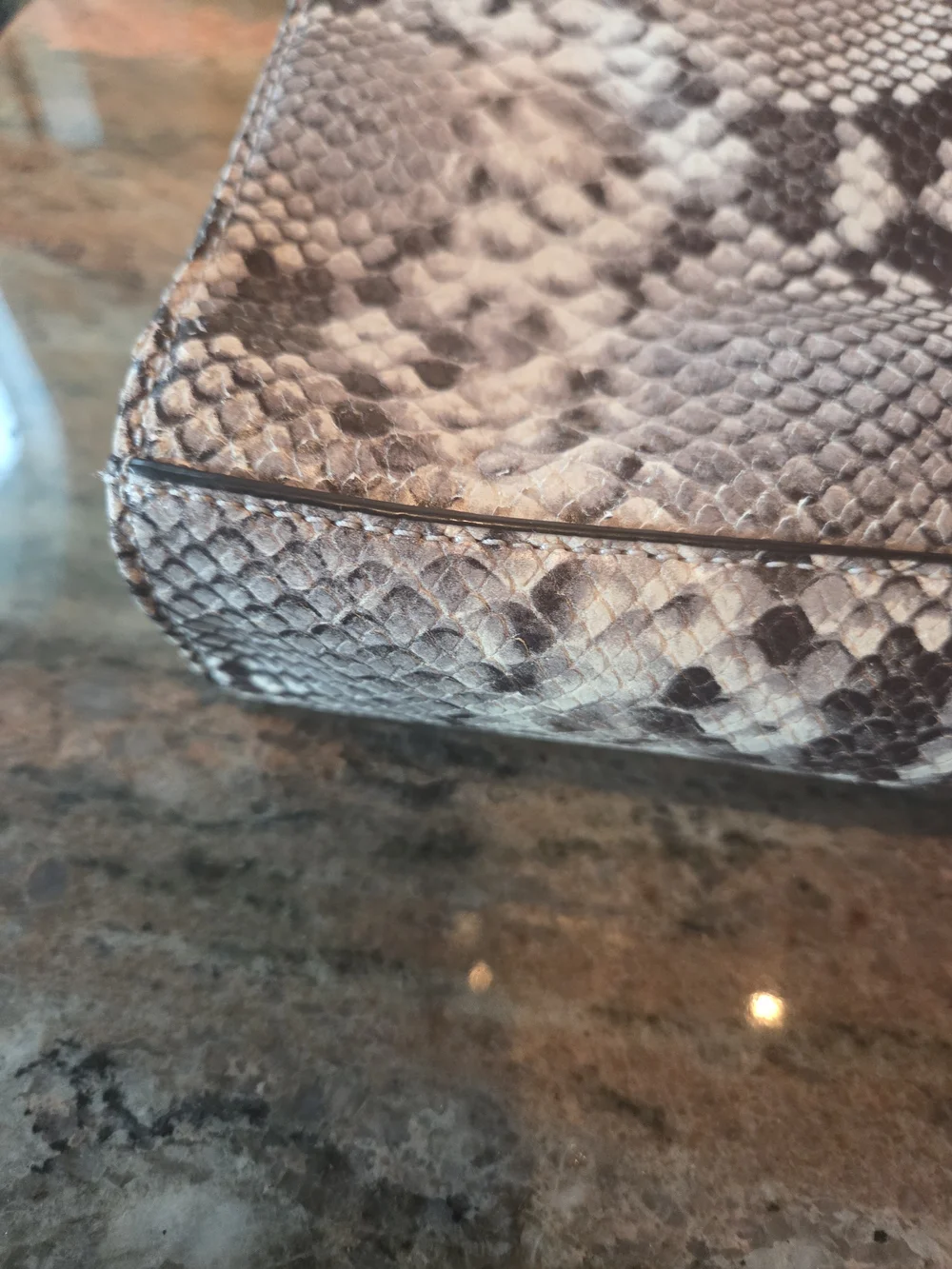 Tory Burch Snake-Print Chain Crossbody Bag And Wallett in Gray